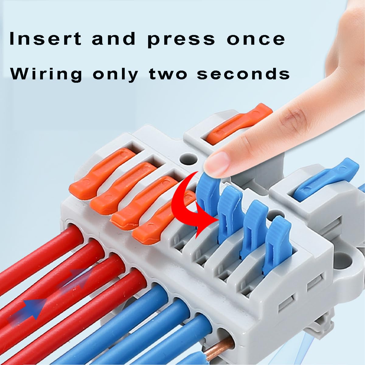5 rail terminal blocks, 28-12 quick connect lever connectors (3 in 15 out)