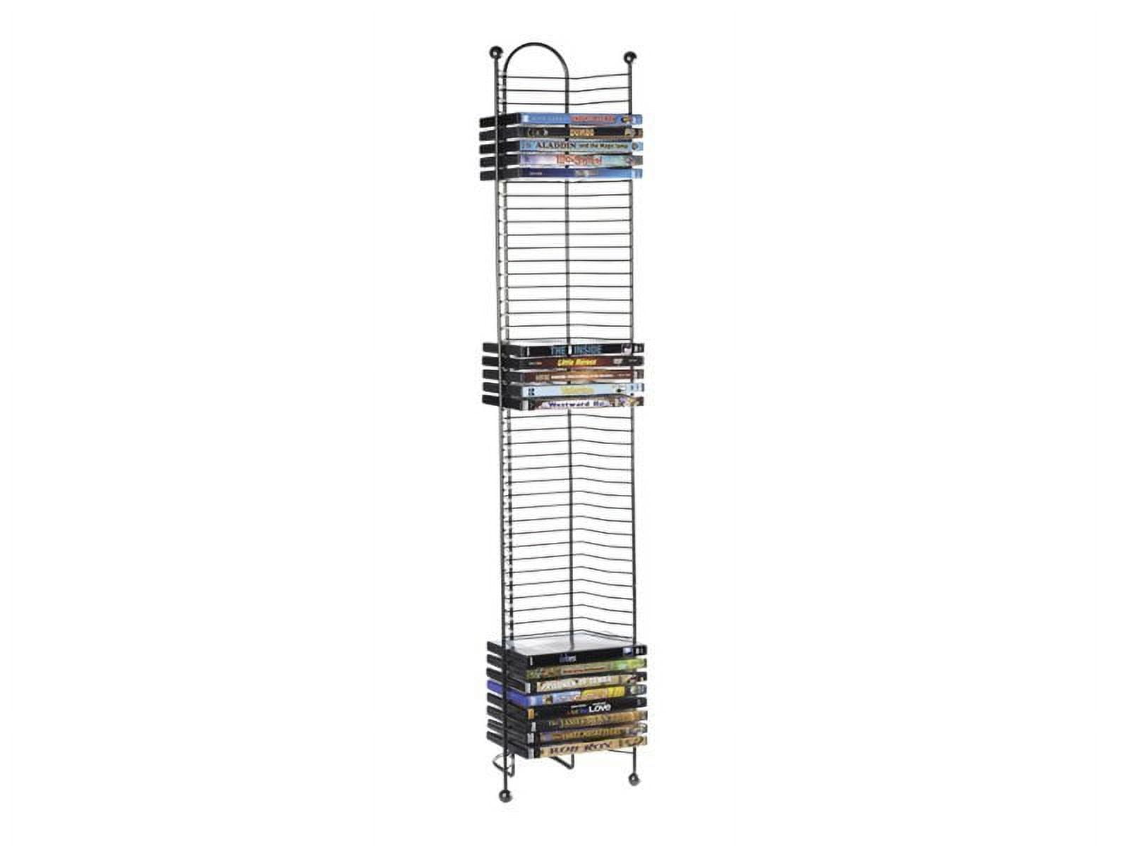 Atlantic 42" Nestable 52 DVD/ BluRay Storage Tower, Gunmetal