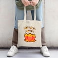 thumbnail image 2 of Popcorn Lover Tote Bag - Fun Red & White Striped Buckets with Yellow Popcorn Perfect for Shopping Parties & Travel, 2 of 4
