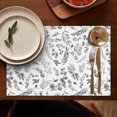 thumbnail image 4 of Set of 6 Bloom and Butterfly Table Mats, Wrinkle Free Heat Resistant Flax Placemats with Wildflower Pattern for Rustic Farmhouse Garden Dining Table, 4 of 5