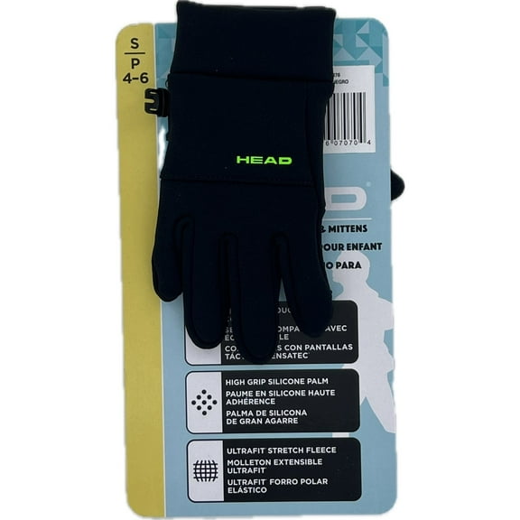 Head Kids' Touchscreen Gloves, 1 Pair, Small (Black)