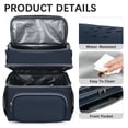 thumbnail image 5 of GYEUKHAM Double Layer Cooler Insulated Lunch Bag Adult Lunch Box Large Tote Bag for Men, Women, With Adjustable Strap,Front Pocket and Dual Large Mesh Side Pockets,Cyan, 5 of 8