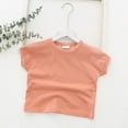 thumbnail image 2 of Summer Girls Casual All-match Korean Solid Color Short-sleeved Top, 2 of 5
