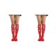 thumbnail image 3 of Minnieouse 1 par de calcetines a rayas hasta la rodilla con arcoíris, elasticidad, corazón único, cómodos, cálidos, medias de moda Type11 NO11, 3 of 6