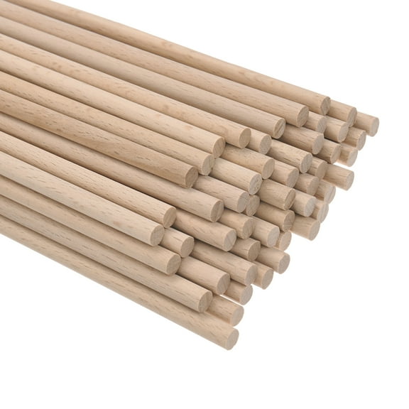 Uxcell 50-Pack Dowel Rods Wood Sticks 15/64 x 6 Inch Wooden Dowel Rods Unfinished Hardwood Sticks Precut Dowels