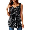 thumbnail image 2 of NAMTYQX Summer Tops for Women 2025 Button V Neck Casual Fashion Plus Size Patterned Sleeveless Cute Summer Tops for Women Black Size XL, 2 of 5