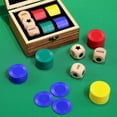 thumbnail image 4 of Juego de dados Pagather con 3 dados de madera y 48 fichas en caja, 4 of 6