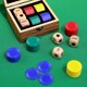 thumbnail image 4 of Juego de dados Pagather con 3 dados de madera y 48 fichas en caja, 4 of 6
