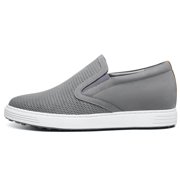 CMR CHAMARIPA Gray Nubuck Elevator Shoes For Men - Mens Casual Slip-On Shoes To Look Taller 6 CM / 2.36 Inches