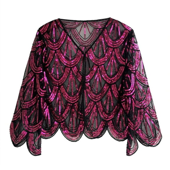 1920s Shawl Vintage Evening Wrap Sequin Cape