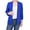 Blue, variant on Womens Petites Three Quarter Sleeve Office Wear One-Button Blazer