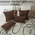 thumbnail image 3 of Fall Throw Pillow Covers Corduroy Decorative Soft Striped Square Cushion Covers Spring Outdoor Pillowcases for Couch Sofa Bedroom Chair Car 20 x 20 Inch Pack of 2, Dark Brown, 3 of 8
