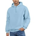 thumbnail image 2 of dGslk Casual Pullover Hoodie Sweatshirt for Men and Women Unisex Half Zip Long Sleeve Loose Fit Comfortable Top Light Blue 2XL, 2 of 2