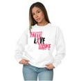 thumbnail image 3 of Faith Love Hope Breast Cancer Aware Women Plus Size Crewneck Sweatshirt Brisco Brands 2X, 3 of 5