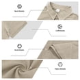 thumbnail image 4 of GrmtClth Men's Linen Henley 2 Piece Short Set, Casual Short Sleeve Henley Shirt with Button Detail & Elastic Drawstring Waist Shorts Khaki 3XL, 4 of 4