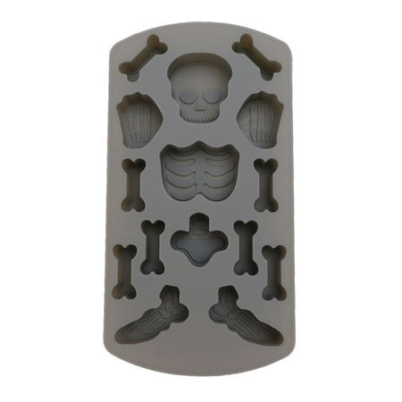 

Halloween Creative Baking Molds Human Skeleton Molds Silicone Fondant Cakes Molds Baking Tools (Dark Grey)