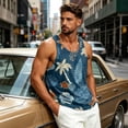 thumbnail image 3 of Summer Hawaii Tank Tops for Men Palm Tree Beach Graphic Sleeveless Workout Shirts Beach Loose Fit Top for Daily Wear, 3 of 4