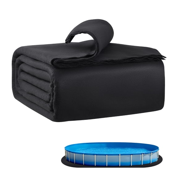 KFFKFF Pool Liner Pad in Oval Shape, Dimensions 15 x 30 ft, Suitable for Above Ground Swimming Pools, Enhanced Thickness Pool Mat, Puncture Prevention, Made of Recycled Geotextile Material