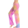 thumbnail image 5 of Tnhcen Unisex Sleep Pants Drawstring Waist Elastic Waistband Tie-Dye Print Casual Loungewear Pajama Bottoms Soft Fabric Plus Size S-5XL Women Men Comfortable Home Trousers, 5 of 6