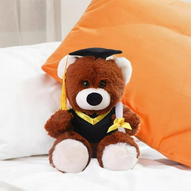 Oso De Peluche Con Gorro De Graduación Y Diploma, Marrón Claro, Ideal Para Celebrar Grados Y éxitos Académicos