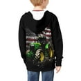 thumbnail image 4 of Uourmeti American Flag Tractor Kids Hooded Sweatshirt Long Sleeve Soft with Pockets Comfy Loose Athletic Wear for School Size 12-14, 4 of 7