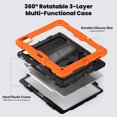 thumbnail image 2 of For iPad Pro 13 inch Case 2024 (M4), 360 Rotating Shockproof Cover with Stand, Screen Protector, Shoulder Strap, Orange, 2 of 7