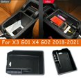 thumbnail image 2 of Car Central Console Armrest Box Storage Box Pallet Tray Container with Rubber Mat for X3 G01 X4 G02 2018-2021, 2 of 5