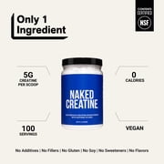 Naked Creatine Monohydrate, Unflavored Micronized Creatine Powder Supplement, 100 Servings