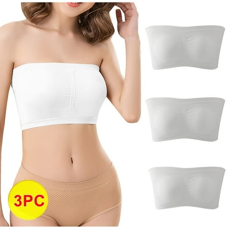 Bigersell Sports Bras for Women High Support Clearance 3pc Tank Tops with Built in Bras Balconette Bra Style R799 V-Neck Seamless Bras Pull-On Bra Closure Women Size Push up Bras Plus Size White L