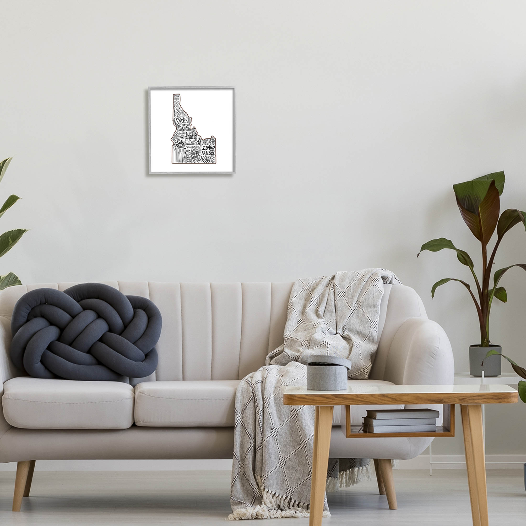 Stupell Industries Idaho State Shape Typography Cities Graphic Art Gray Framed Art Print Wall Art, Design by The Saturday Evening Post