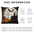 thumbnail image 5 of Orinice  Halloween Throw Pillow Cushion Cover, Gothic Haunted House Bats Western Spooky Night Scene with Pumpkin Drawing Art, Decorative Square Accent Pillow Case,  White, 5 of 5