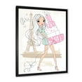 thumbnail image 2 of Designart 'Young Woman With Shopping Boxes In Paris' Shabby Chic Framed Art Print, 2 of 4