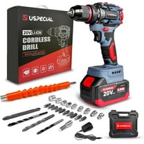 20V Cordless Brushless Power Drill Set, 3/8-Inch Chuck, 443 In-Lbs Torque, 2 Variable Speed