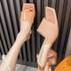 thumbnail image 4 of Sandalias de tacón cuadradas con punta abierta cómodas sandalias sin cordones para mujer, 4 of 9