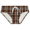 thumbnail image 2 of Gubotare Men's Low Rise Quick Dry Swim Briefs Hot Body Bikini Swimsuit Swimwear (Brown,XXL), 2 of 4
