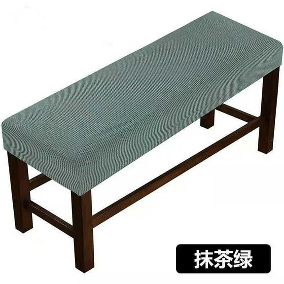 Nvzi 1 piece Gray Green elastic bench cover - S-size elastic bench cover, washable anti slip bench protection cover, suitable for rectangular bench covers in restaurants and bedrooms