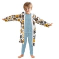 thumbnail image 7 of FORMRS Niños Bathrobe Unisex Hooded Robe Soft Plush Pajamas Sleepwear, Size 10-12T, Brown Flowers, 7 of 7