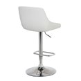 thumbnail image 4 of Anibal Adjustable Barstool in Chrome Finish and White Faux Leather, 4 of 6
