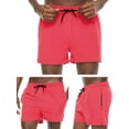 thumbnail image 3 of QPNGRP Mens 5 inch Beach Shorts Swim Trunks Stretch Running Shorts Quick Dry Swim Shorts with Zipper Pockets Pink 38, 3 of 6