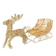 thumbnail image 2 of 1 adorno navideño decorativo de mini trineo de alce para coche, adorno de escritorio (dorado), 2 of 7