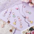 thumbnail image 4 of 12Pcs 6 Colors Alloy Enamel Donut Charm Locking Stitch Markers Golden Tone 304 Stainless Steel Clasp Locking Stitch Marker Mixed Color 3.3cm for DIY, 4 of 5