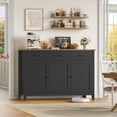 thumbnail image 6 of Hiphuta 47"W Buffet Cabinet with Adjustable Shelf, Modern Farmhouse Coffee Bar with 3 Drawers and Sturdy Base for Small Space and Living Room, Black, 6 of 7