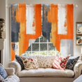 thumbnail image 2 of Orange Gray Swag Curtain Valance for Windows, Geometric Graffiti Color Block Abstract Oil Paint Window Treatments Short Swag Topper for Kitchen Windows Bathroom Bedroom, 36"x63", 2 of 8