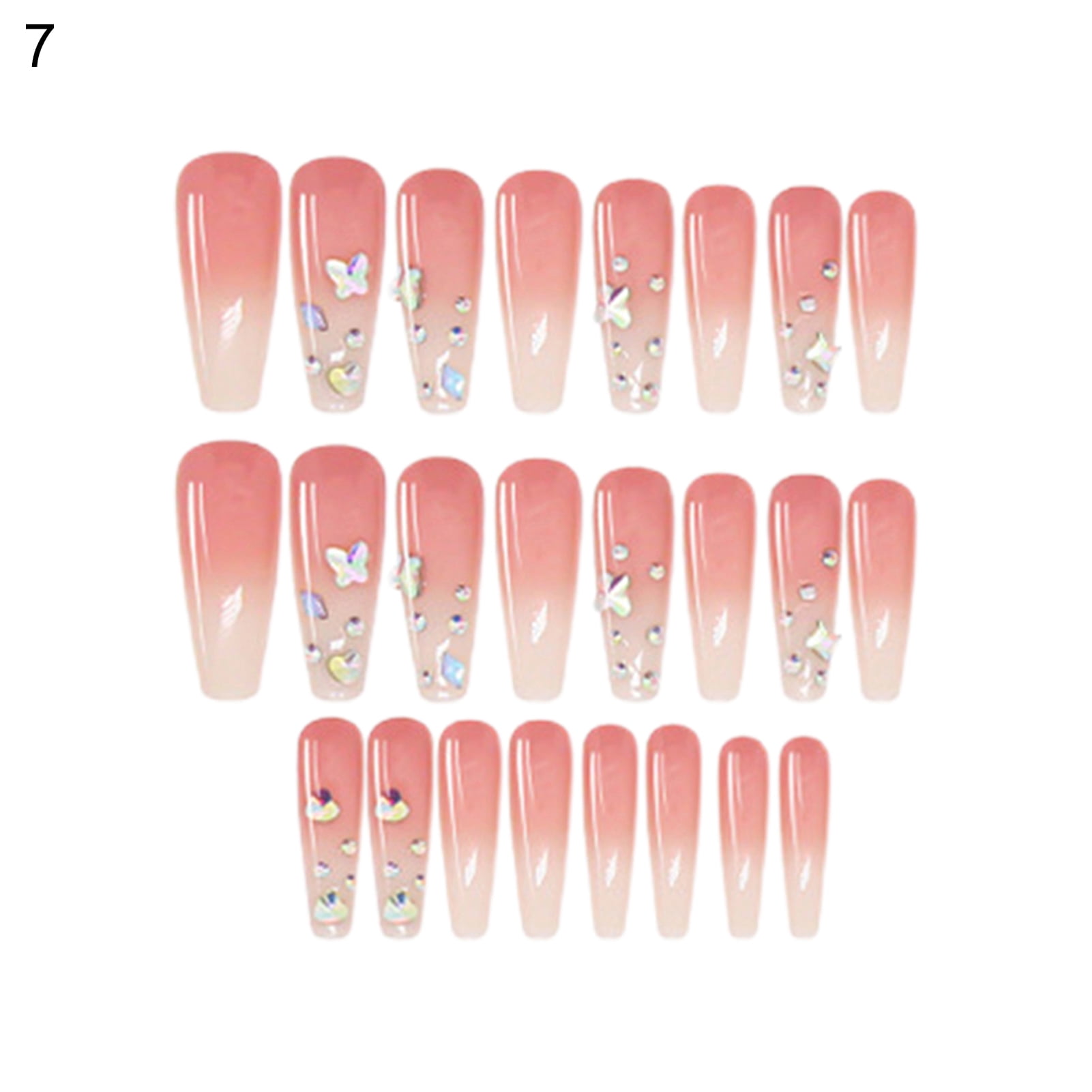 danNing 24Pcs/Set Nail Tip Good Ductility Fully Cover Ultra Thin Fake Nails  Press ON Designs Display Tips for Manicure - Walmart.com