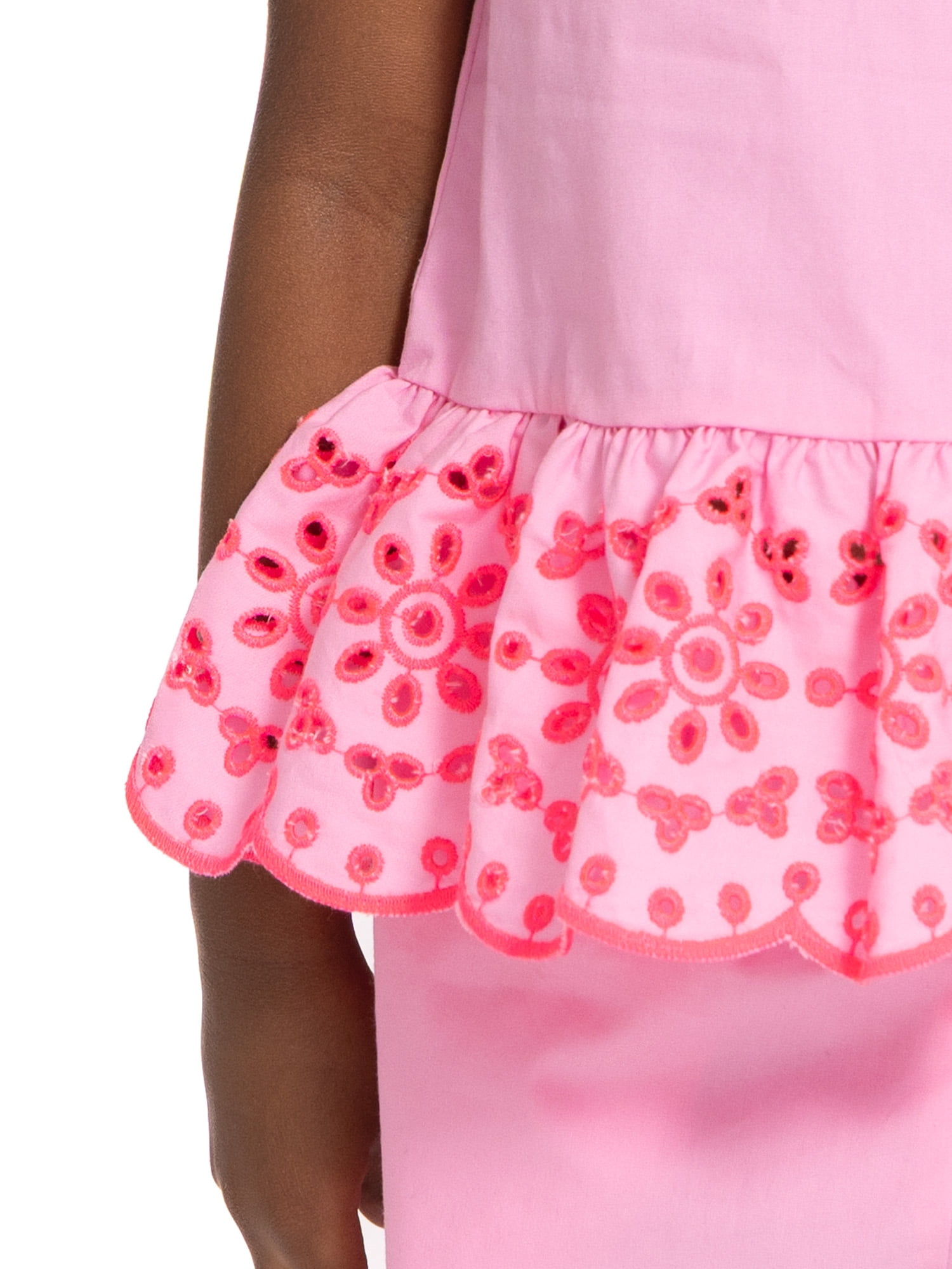 Wonder Nation Toddler Girls Scalloped Tank Top and Matching Shorts Set, 2-Piece, Sizes 12M-5T