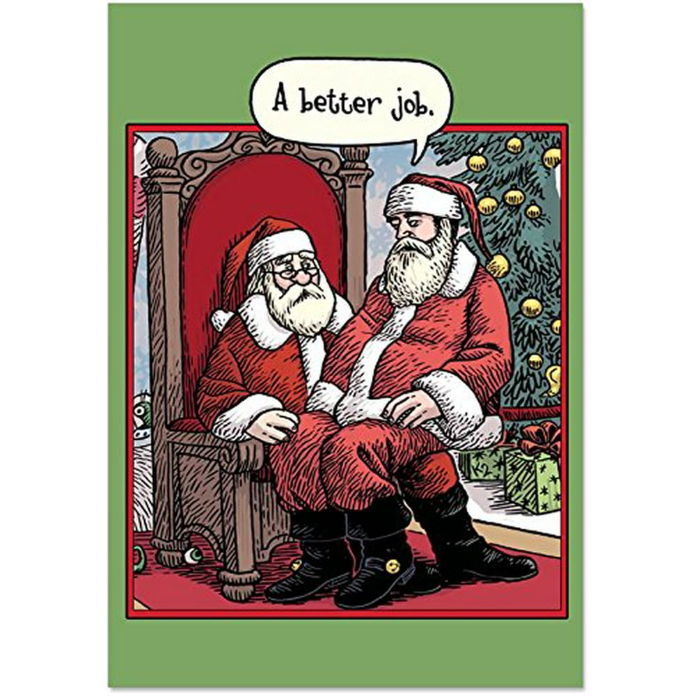 B5887 Box Set Of 12 Better Job Christmas Funny Greeting Cards w