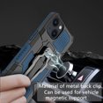 thumbnail image 2 of for iPhone 14 Case,Military Grade Protection [Built-in Kickstand] Magnetic Metal Back Clip Heavy Duty Protective TPU+PC Shockproof Rugged Hard Phone Case for iPhone 14,Blue, 2 of 7
