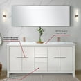 thumbnail image 5 of Lafarre 72 in W White Double Vanity, White Quartz Top, Rose Gold Faucet Set & 70" Mirror, 5 of 6