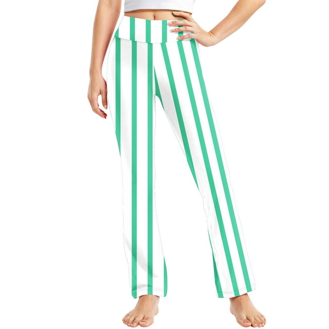 Odeerbi 2-13 Años Niñas Pantalones de Yoga de Pierna Ancha Pantalones de Entrenamiento A Rayas Baile Pantalones Deportivos Elasticidad Pantalones de Pierna Recta