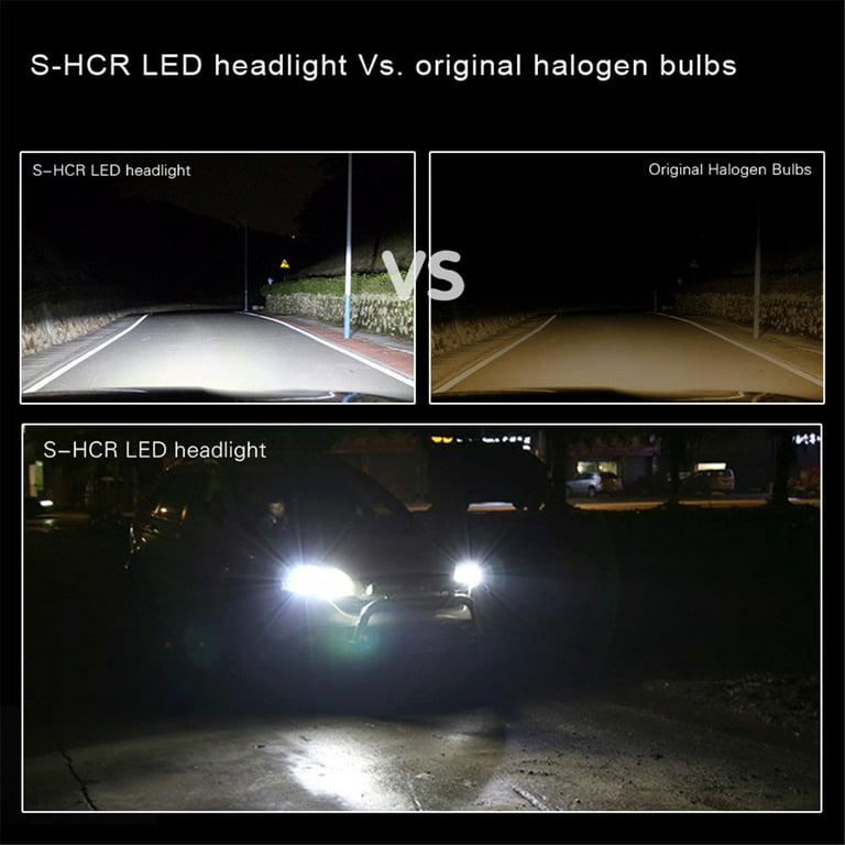 H8 H9 H11 LED Headlights Bulbs 6000K Xenon White Xtreme Super Bright S-hcr Conversion Kits Replacement, Alla Lighting, Size: H11 H8 H9